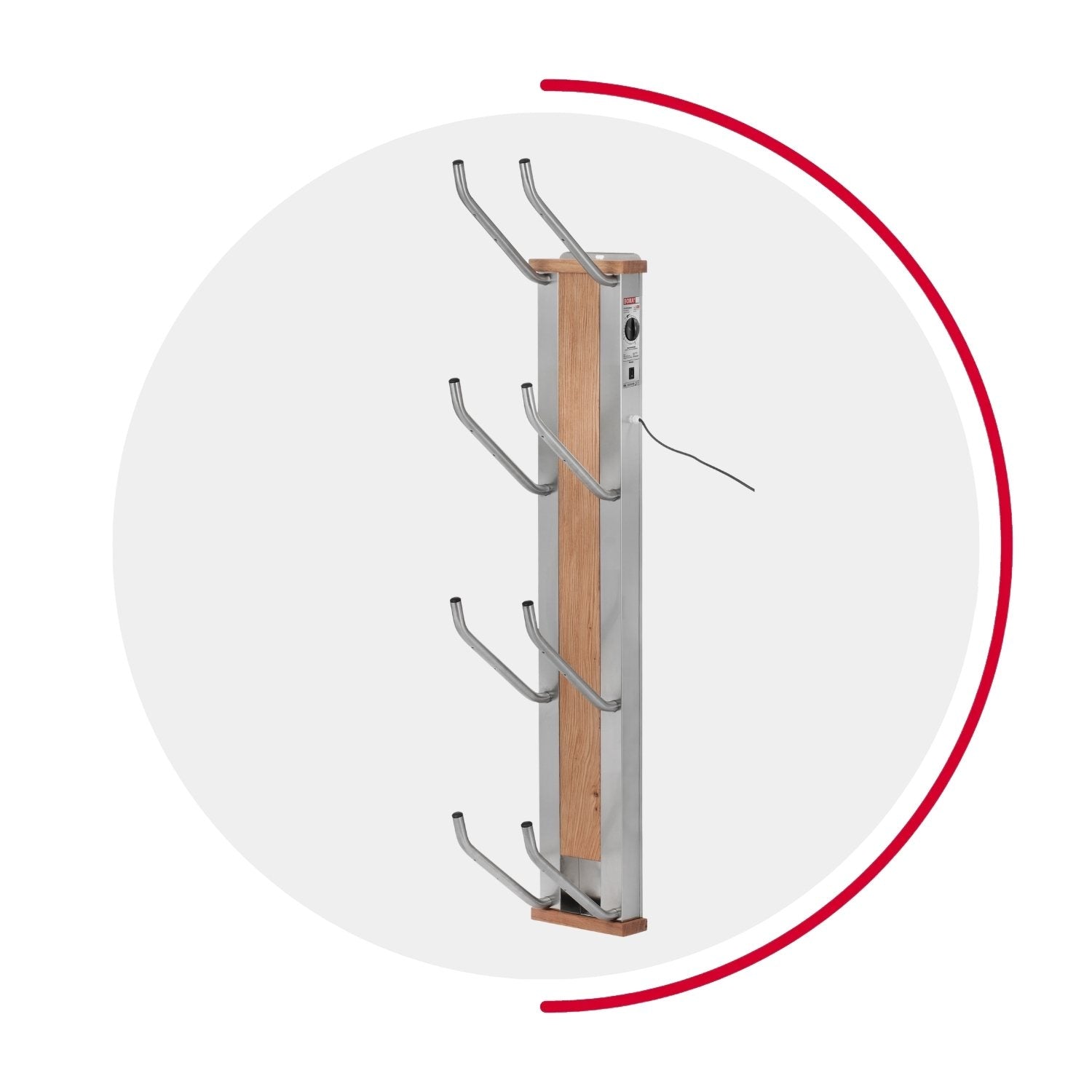 oskari BORA® 4 hoch - Elektrischer Schuhtrockner für 4 Paar Schuhe - OSKARI mit Warmluft für Stiefel, Schuhe, Skischuhe, Fußballschuhe