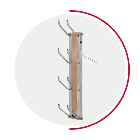 oskari BORA® 4 hoch - Elektrischer Schuhtrockner für 4 Paar Schuhe - OSKARI mit Warmluft für Stiefel, Schuhe, Skischuhe, Fußballschuhe