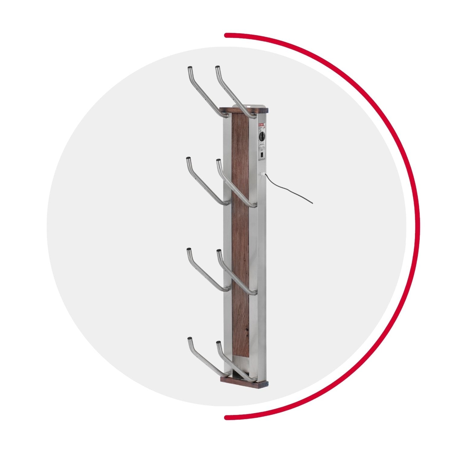 oskari BORA® 4 hoch - Elektrischer Schuhtrockner für 4 Paar Schuhe - OSKARI mit Warmluft für Stiefel, Schuhe, Skischuhe, Fußballschuhe