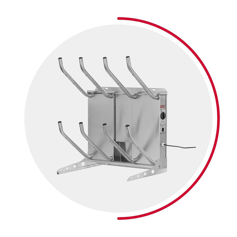 oskari BORA® 4 breit - Elektrischer Schuhtrockner für 4 Paar Schuhe - OSKARI mit Warmluft für Stiefel, Schuhe, Skischuhe, Fußballschuhe