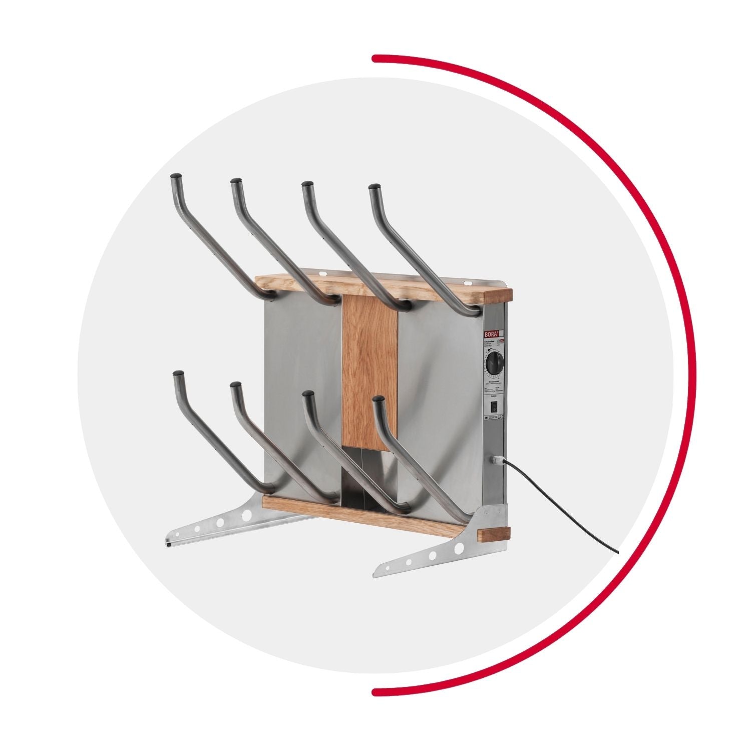 oskari BORA® 4 breit - Elektrischer Schuhtrockner für 4 Paar Schuhe - OSKARI mit Warmluft für Stiefel, Schuhe, Skischuhe, Fußballschuhe