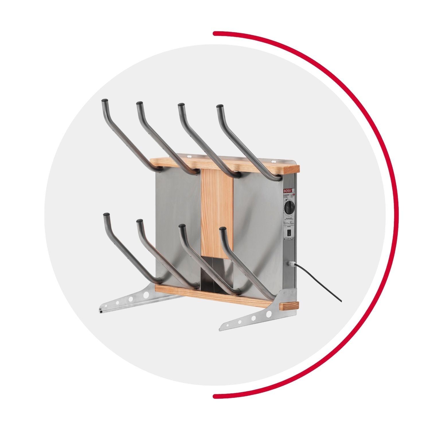 oskari BORA® 4 breit - Elektrischer Schuhtrockner für 4 Paar Schuhe - OSKARI mit Warmluft für Stiefel, Schuhe, Skischuhe, Fußballschuhe