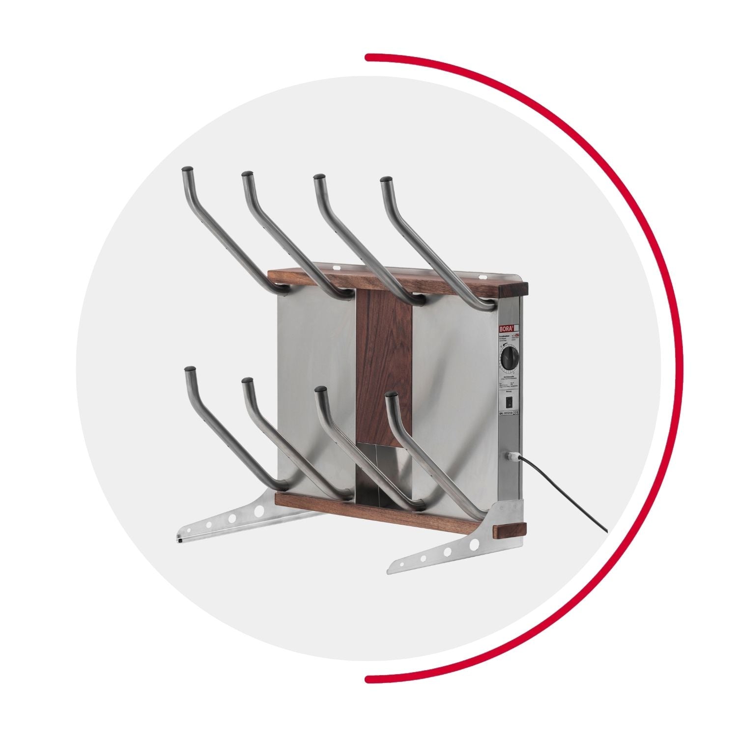 oskari BORA® 4 breit - Elektrischer Schuhtrockner für 4 Paar Schuhe - OSKARI mit Warmluft für Stiefel, Schuhe, Skischuhe, Fußballschuhe