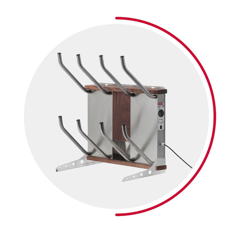 oskari BORA® 4 breit - Elektrischer Schuhtrockner für 4 Paar Schuhe - OSKARI mit Warmluft für Stiefel, Schuhe, Skischuhe, Fußballschuhe