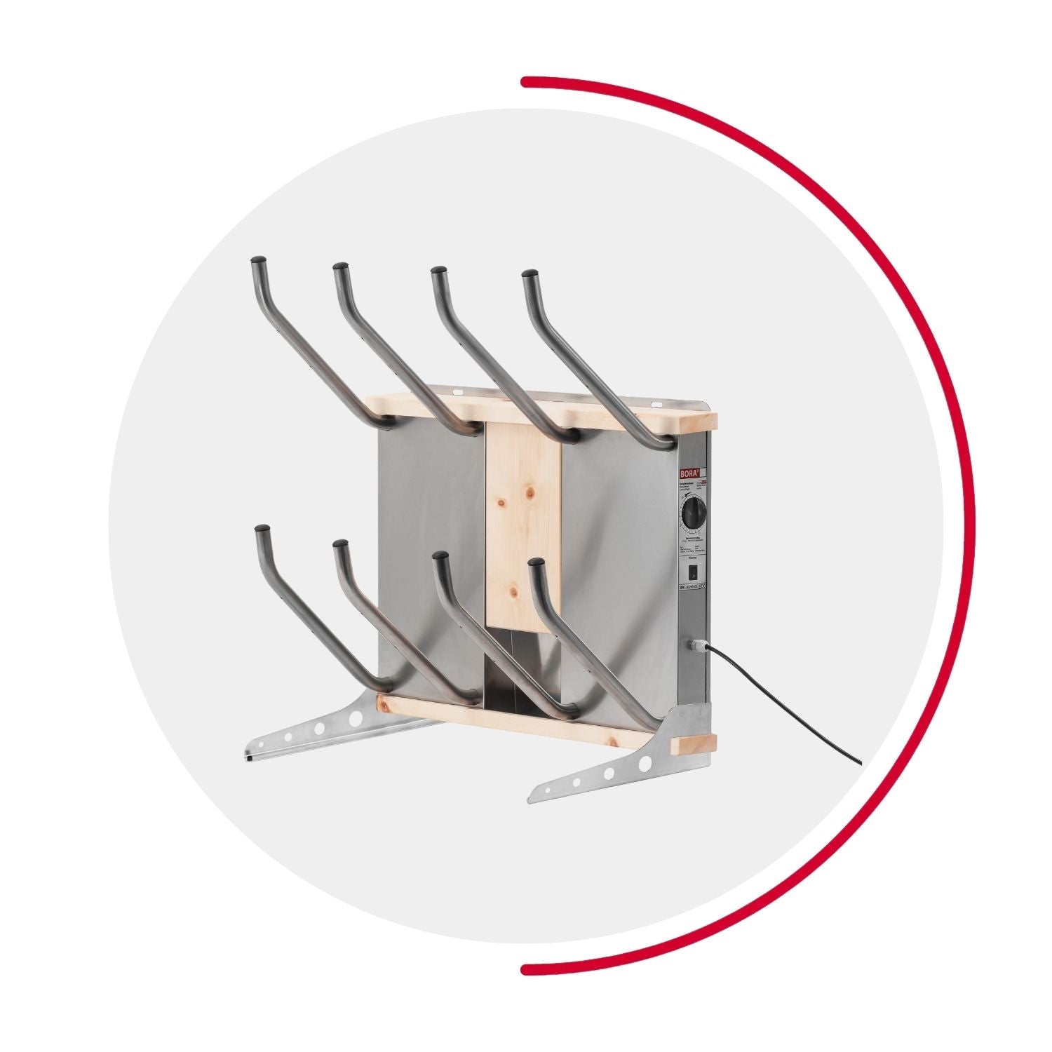 oskari BORA® 4 breit - Elektrischer Schuhtrockner für 4 Paar Schuhe - OSKARI mit Warmluft für Stiefel, Schuhe, Skischuhe, Fußballschuhe