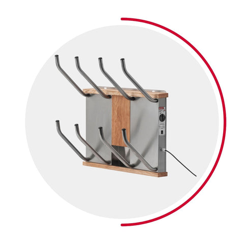 oskari BORA® 4 breit - Elektrischer Schuhtrockner für 4 Paar Schuhe - OSKARI mit Warmluft für Stiefel, Schuhe, Skischuhe, Fußballschuhe
