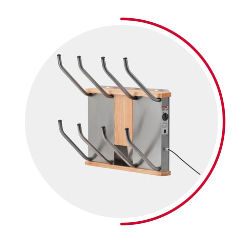 oskari BORA® 4 breit - Elektrischer Schuhtrockner für 4 Paar Schuhe - OSKARI mit Warmluft für Stiefel, Schuhe, Skischuhe, Fußballschuhe