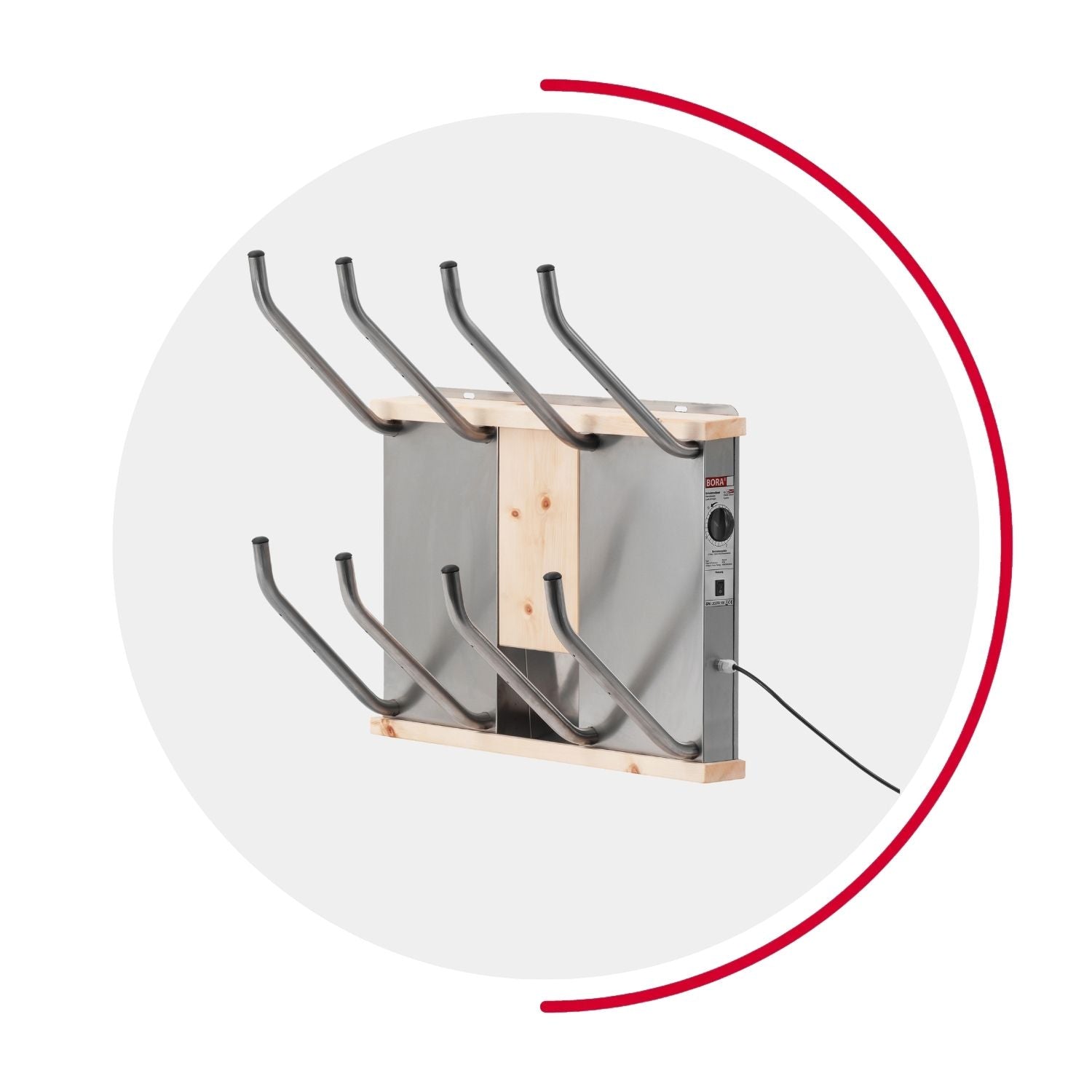 oskari BORA® 4 breit - Elektrischer Schuhtrockner für 4 Paar Schuhe - OSKARI mit Warmluft für Stiefel, Schuhe, Skischuhe, Fußballschuhe
