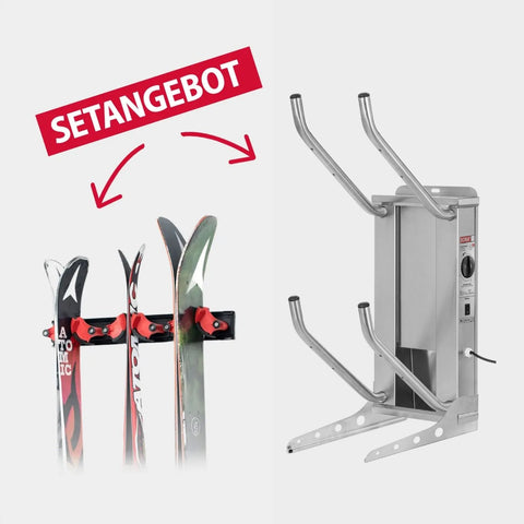 oskari BORA® 2 Set mit Oskari Hopstop für Ski usw. - Elektrischer Schuhtrockner für 2 Paar Schuhe - OSKARI mit Warmluft für Stiefel, Schuhe, Skischuhe, Fußballschuhe