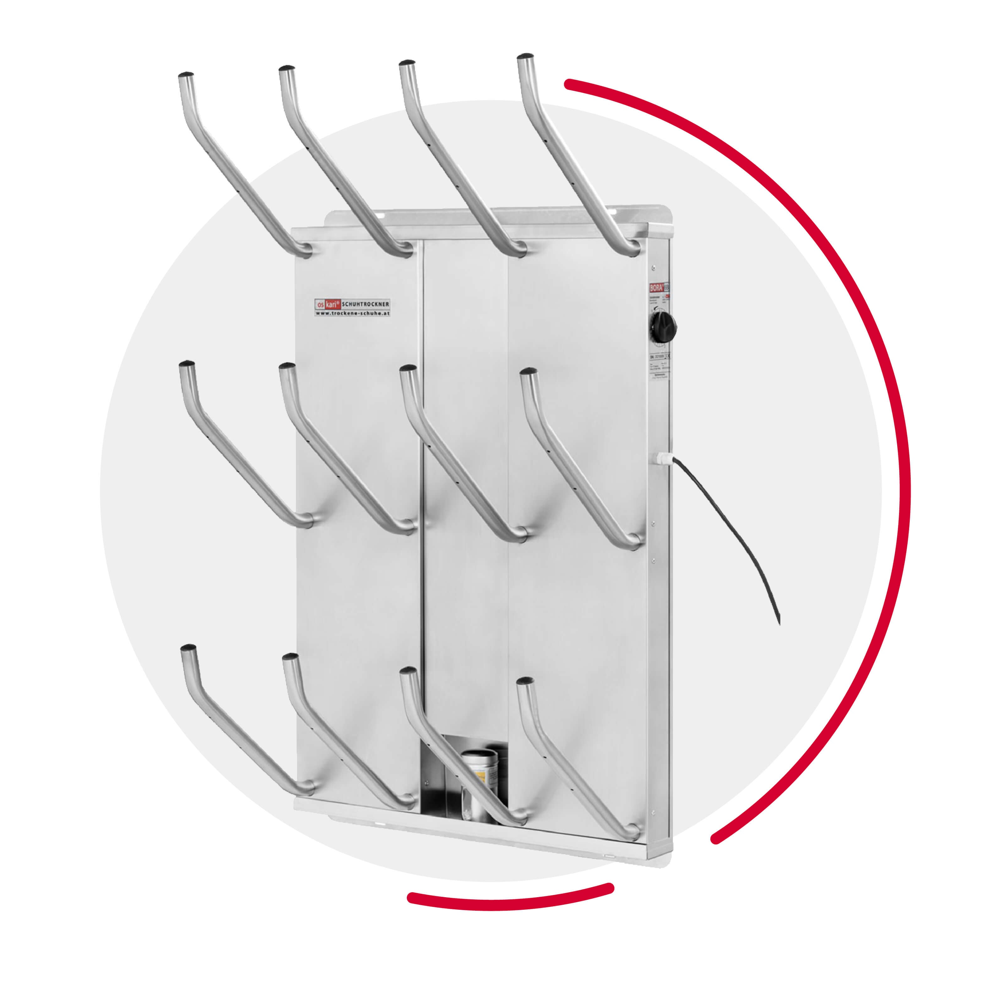 HOMCOM Elektrischer Schuhtrockner 60W - Für 3 Paar Schuhe Wandmontage